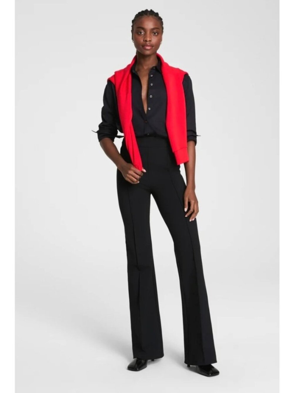 SPANX Ponte Flare Leg Pull-On High Rise Pants Black
